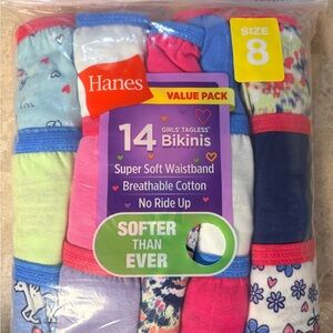 Hanes Girls' Tagless Bikini Pack - Blue, Pink, White